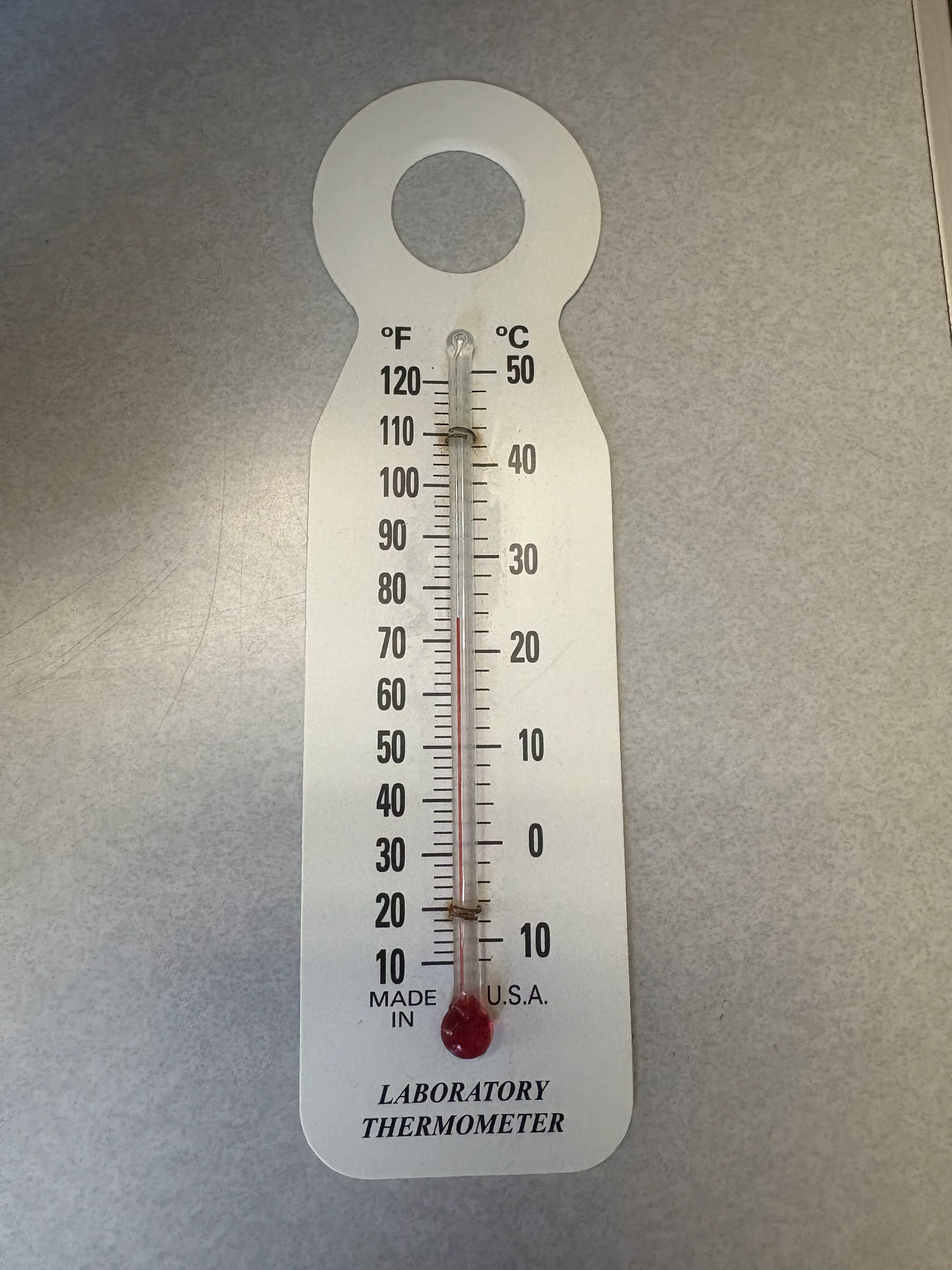 Laboratory glass thermometer SCH-7 — mercury-free, non-toxic fill